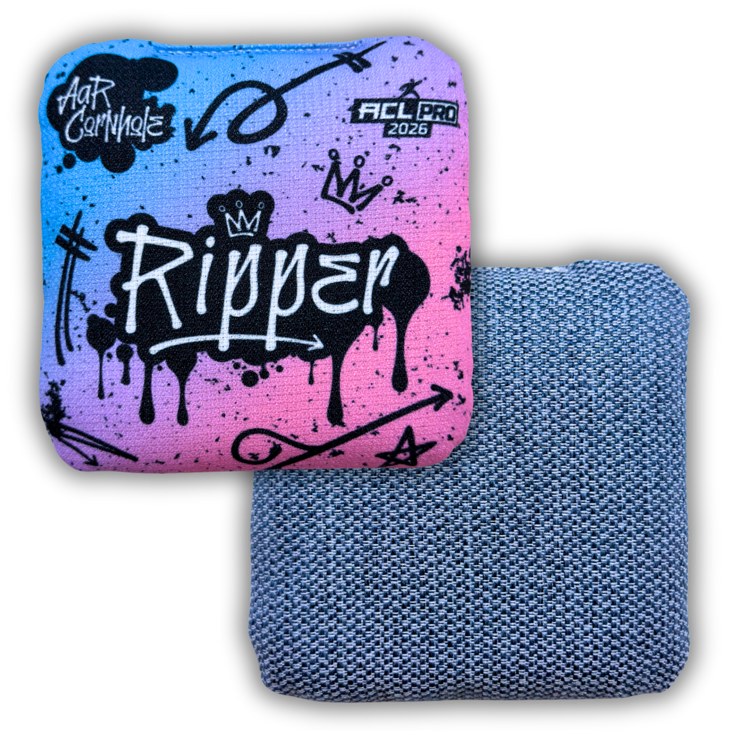 2026 AAR Ripper Cornhole Bags - Cotton Candy Graffiti Edition - ACL Pro Stamped - SET OF 4