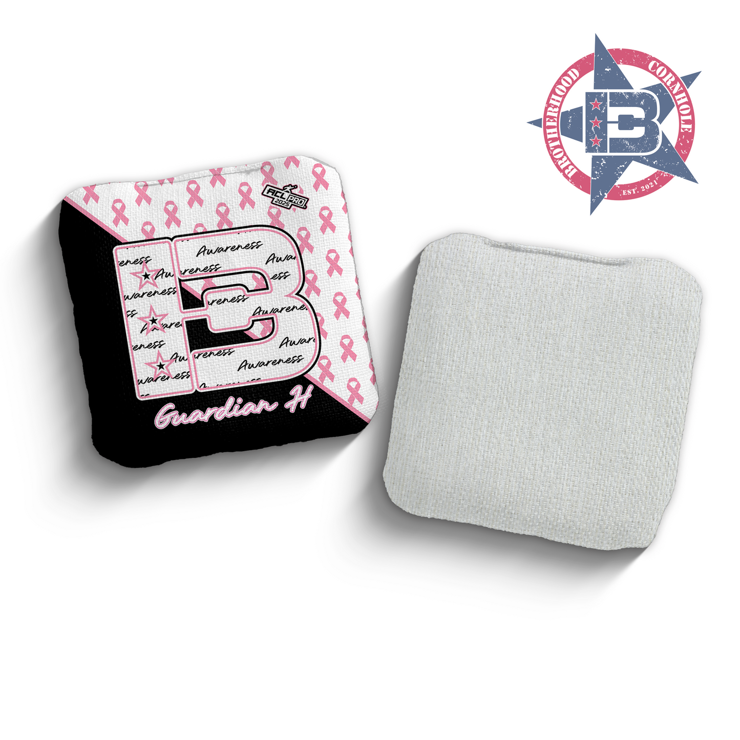 2025 Brotherhood Cornhole Guardian Breast Cancer Awareness Edition ACL Pro Stamped Cornhole Bags