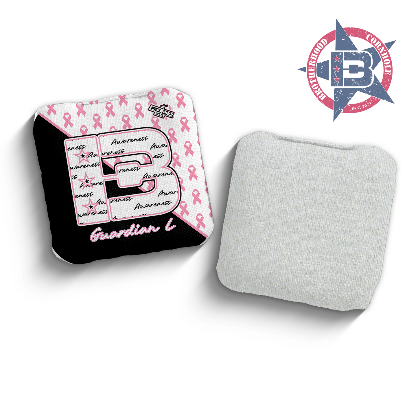 2025 Brotherhood Cornhole Guardian Breast Cancer Awareness Edition ACL Pro Stamped Cornhole Bags