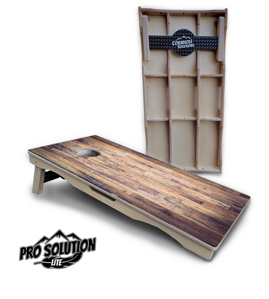 Barnwood Planks Cornhole Boards - Pro Solution Lite Series