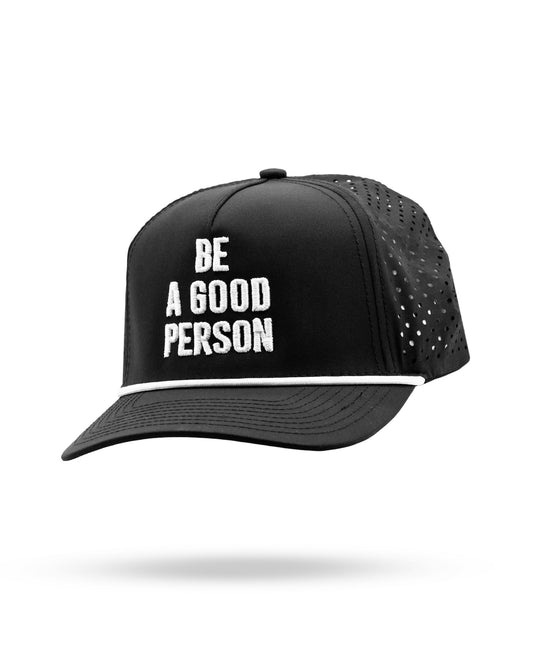 Be A Good Person - Perforated Rope Hat Black