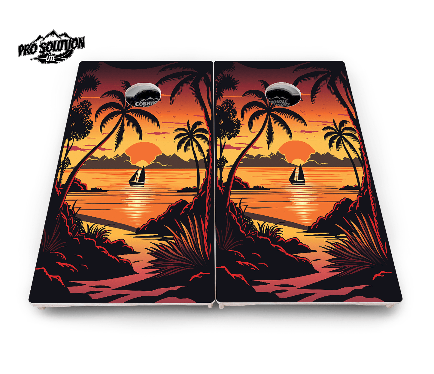 Beach Sunset Cornhole Boards – Pro Lite or Pro Elite