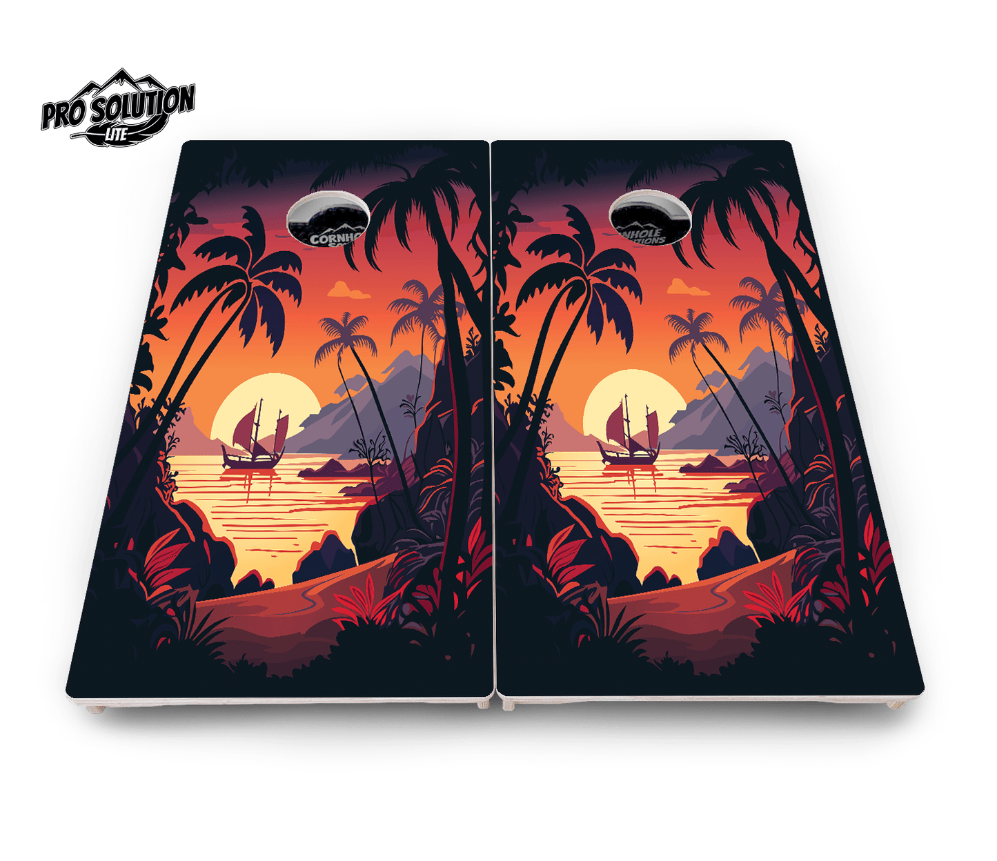 Beach Sunset Cornhole Boards – Pro Lite or Pro Elite