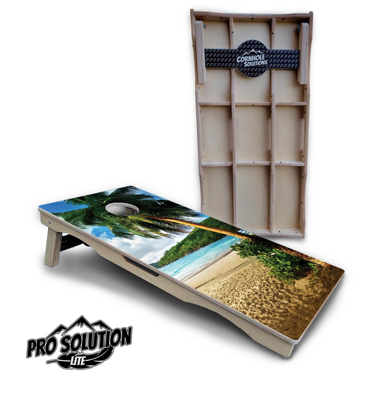 Beach Scene Cornhole Boards - Pro Solution Lite Series