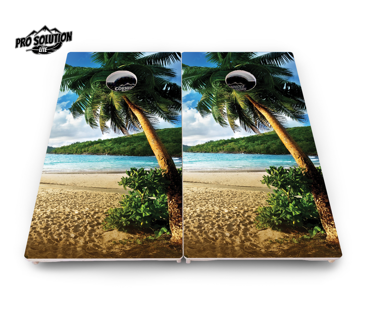 Beach Scene Cornhole Boards - Pro Solution Lite Series