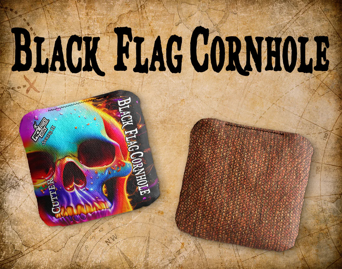 Black Flag Cornhole Bags - Psychedelic Skull