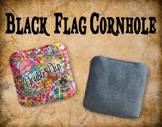Black Flag Cornhole Bags - Double Dip Design