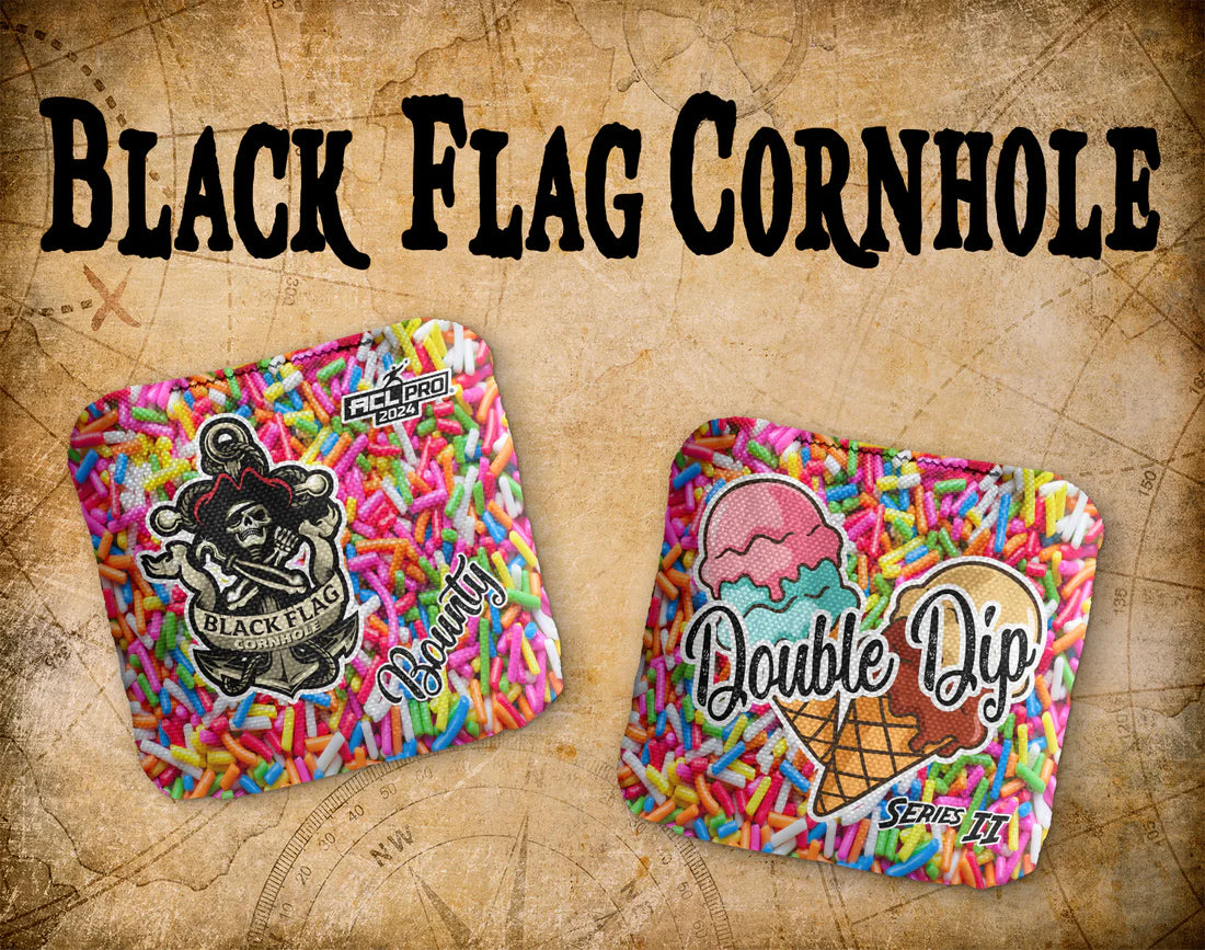 Black Flag Cornhole Bags - Double Dip Design