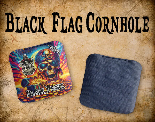 Black Flag Cornhole Bags - Black Pearl - Treasure Island