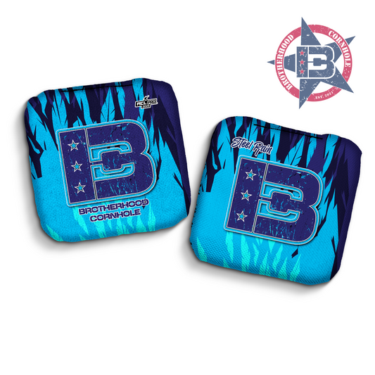 2025 Brotherhood Cornhole Steel Rain Blue Streak Edition ACL Pro Stamped Cornhole Bags