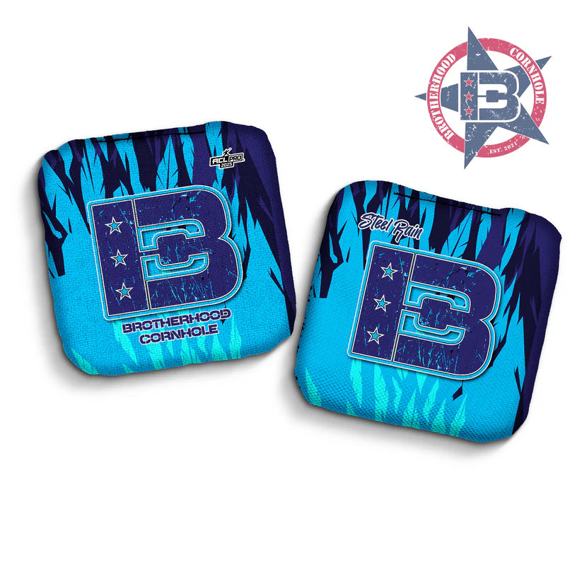 Brotherhood Cornhole Steel Rain - Blue Streaks