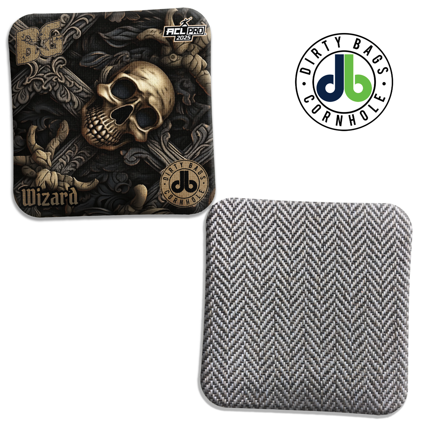 BG Cornhole Bags - Wizard L / Wizard / Sorcerer - Bronze Skull