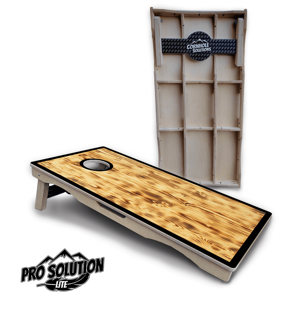 Rustic Wood Border Cornhole Boards – Pro Lite or Pro Elite