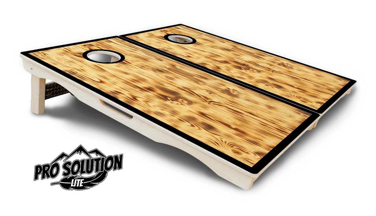 Rustic Wood Border Cornhole Boards – Pro Lite or Pro Elite