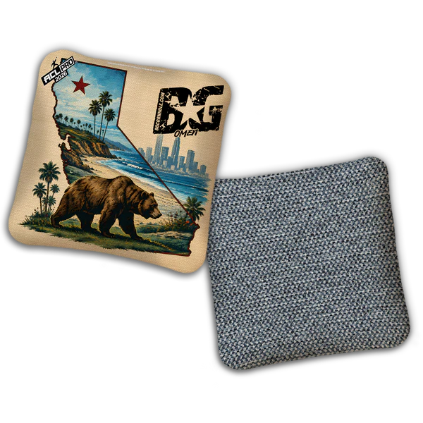 2026 BG Multiple Bag Models "Cali Bear" - ACL Pro Stamped Cornhole Bags - SET OF 4 BAGS