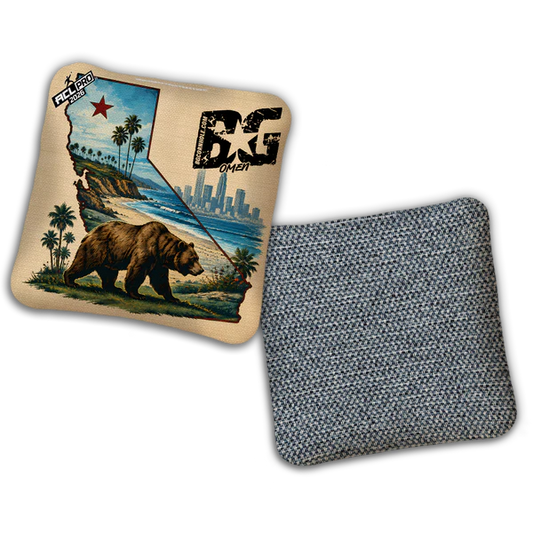 2026 BG Multiple Bag Models "Cali Bear" - ACL Pro Stamped Cornhole Bags - SET OF 4 BAGS