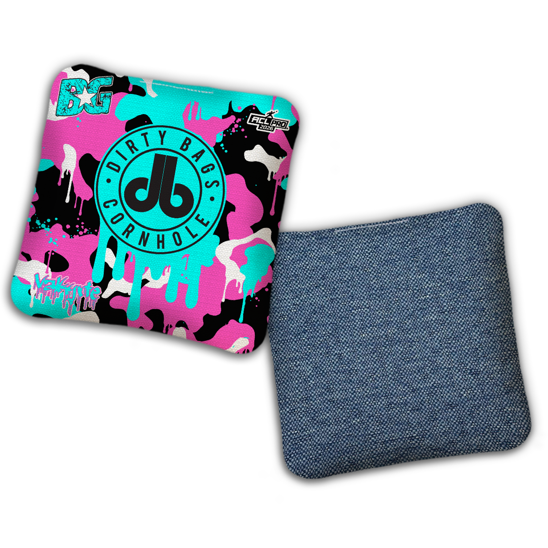 2026 BG Multiple Bag Models - "DB Camoflauge Drip” Dirty Bags Collab - ACL Pro Stamped Cornhole Bags - SET OF 4 BAGS