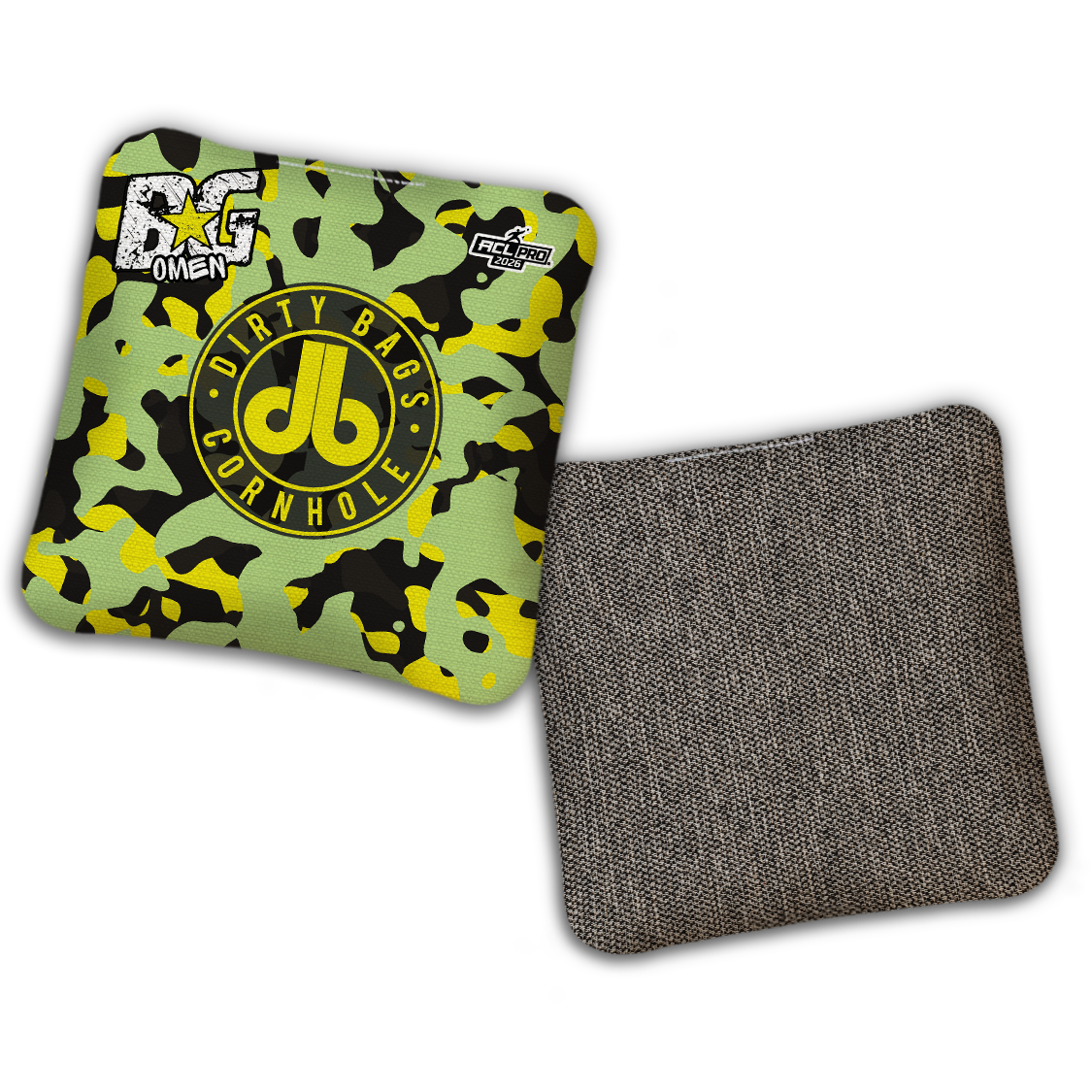 2026 BG Multiple Bag Models - "DB Camoflauge” Dirty Bags Collab - ACL Pro Stamped Cornhole Bags - SET OF 4 BAGS