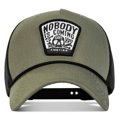 Nobody Is Coming To Save You Skull Patch Rope Snapback