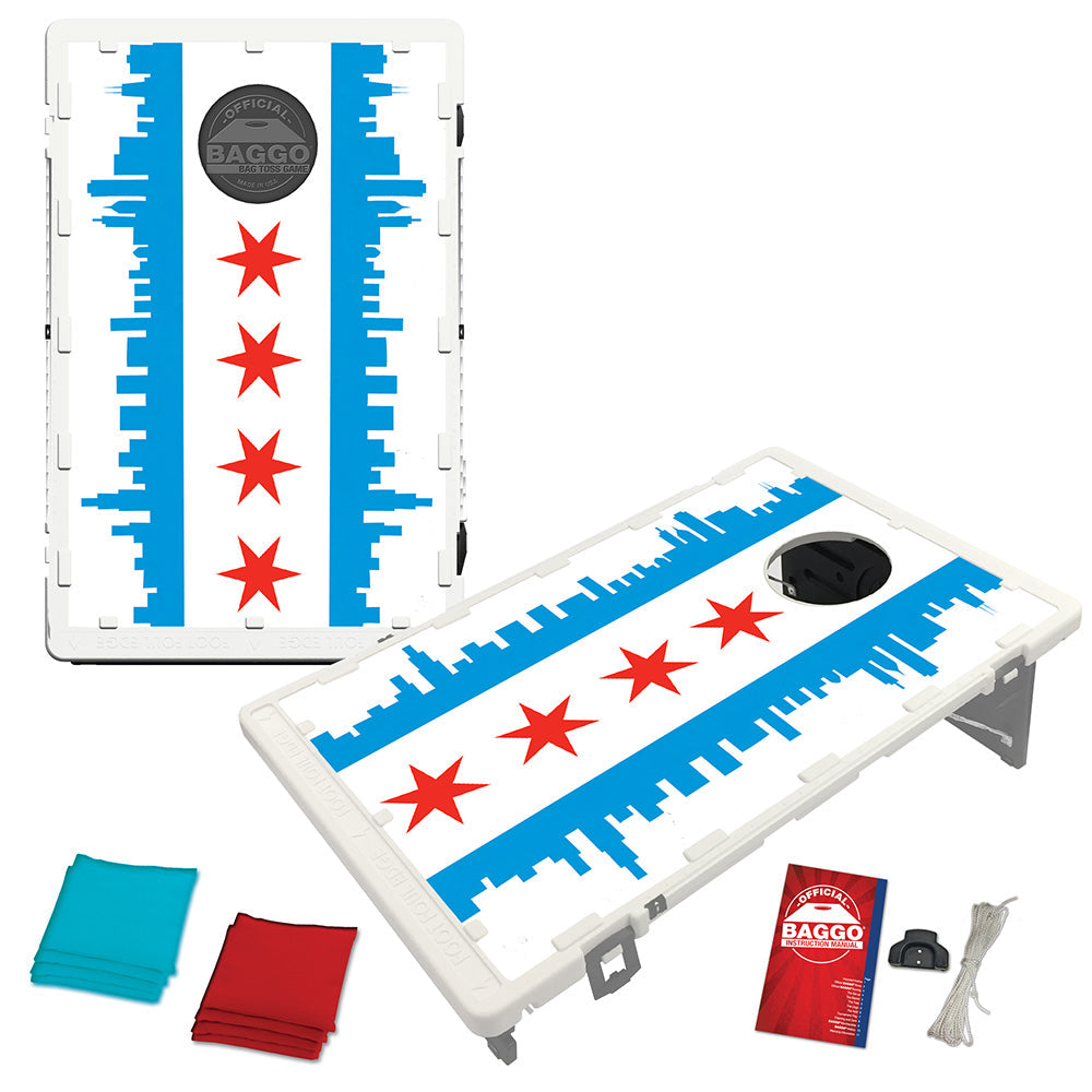 Chicago City Skyline Flag Bean Bag Toss Game by BAGGO