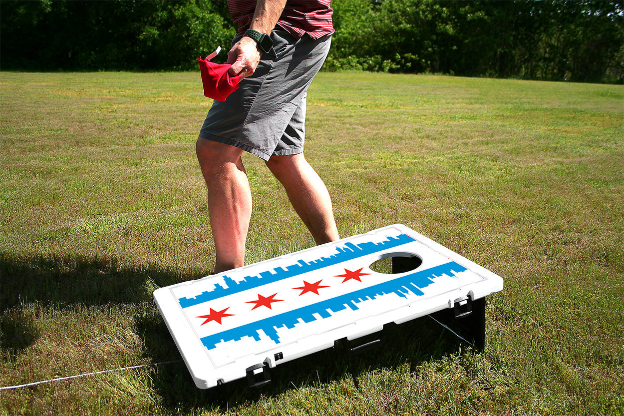 Chicago City Skyline Flag Bean Bag Toss Game by BAGGO