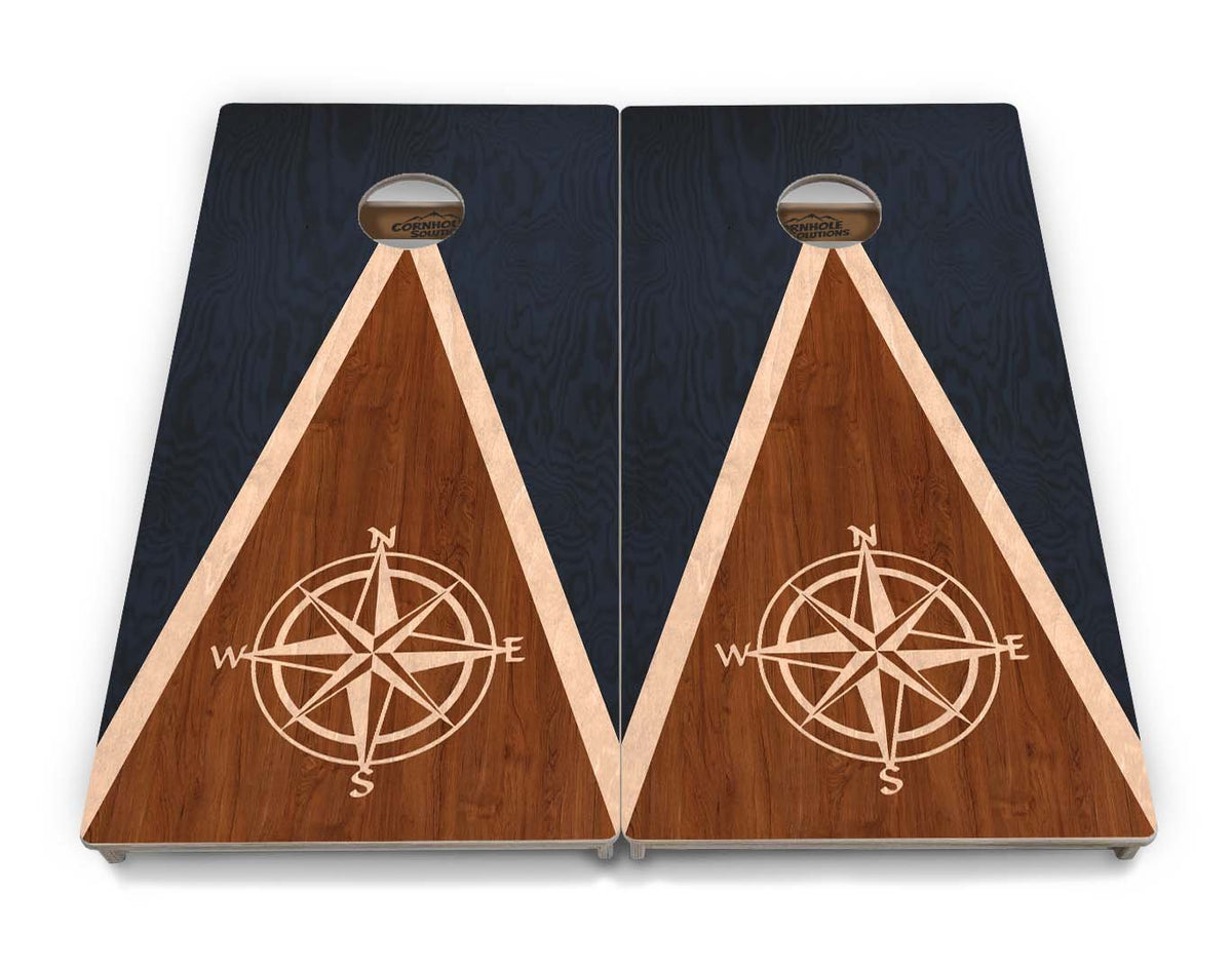 Compass Stain Triangle Cornhole Boards – Tournament Series