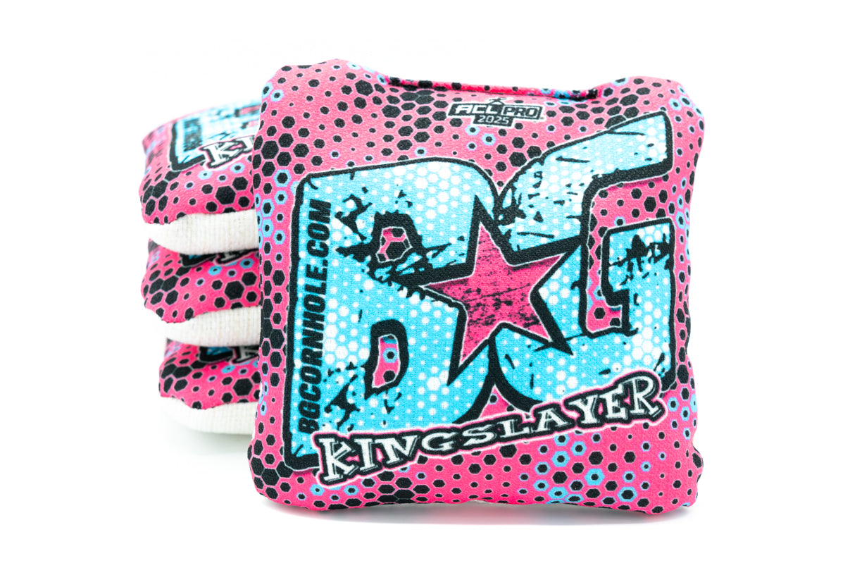 BG Cornhole Bags - Kingslayer - Pink Grunge