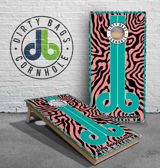 Professional Cornhole Boards - db - Pink Zebra