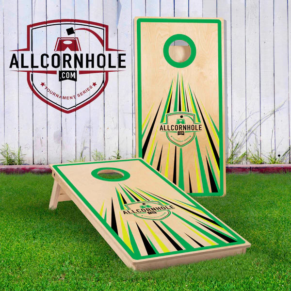 ACL Competition Boards - AllCornhole Directional Design Green