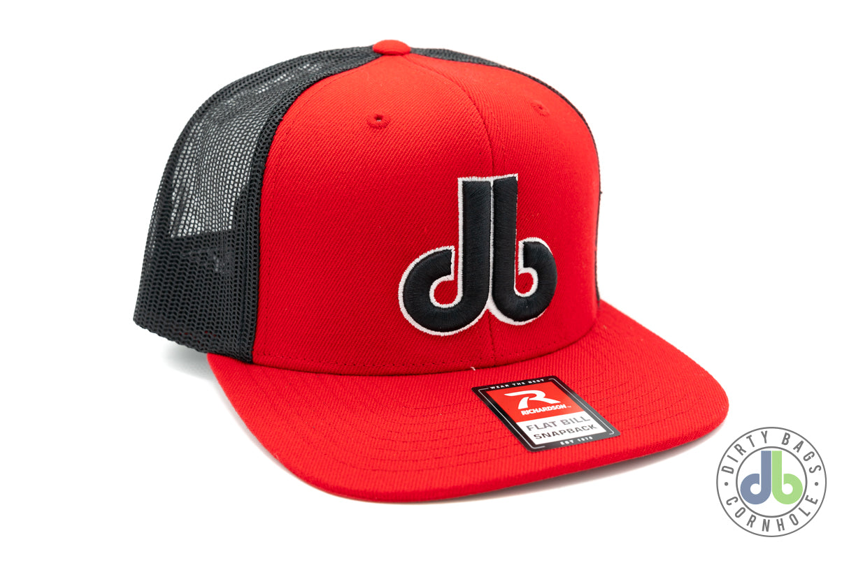 db Cornhole Hat - Red and Black