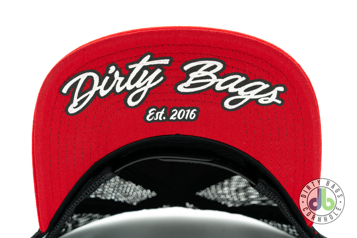db Cornhole Hat - Black and Red Two Tone