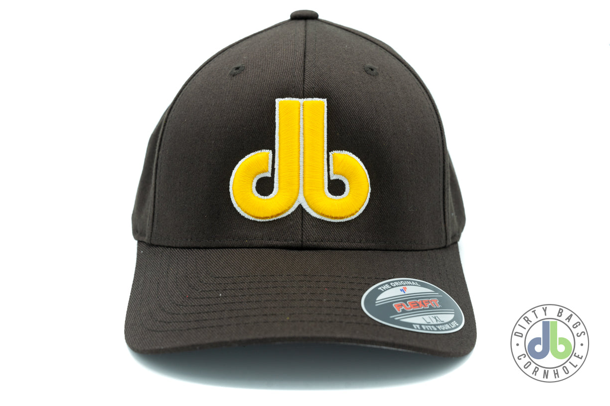 db Cornhole Hat - Brown and Yellow