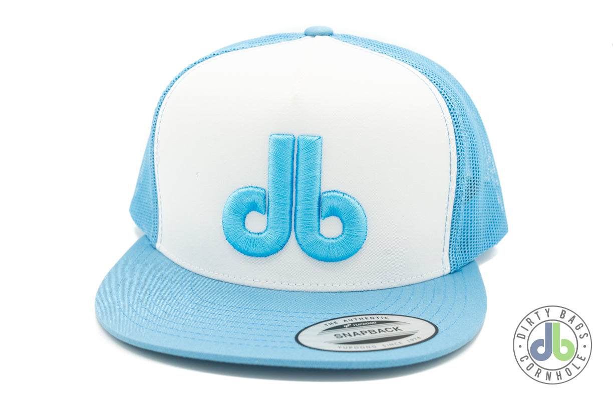 db Cornhole Hat - Baby Blue and White