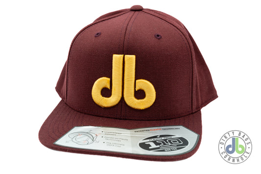 db Cornhole Hat - Maroon and Gold