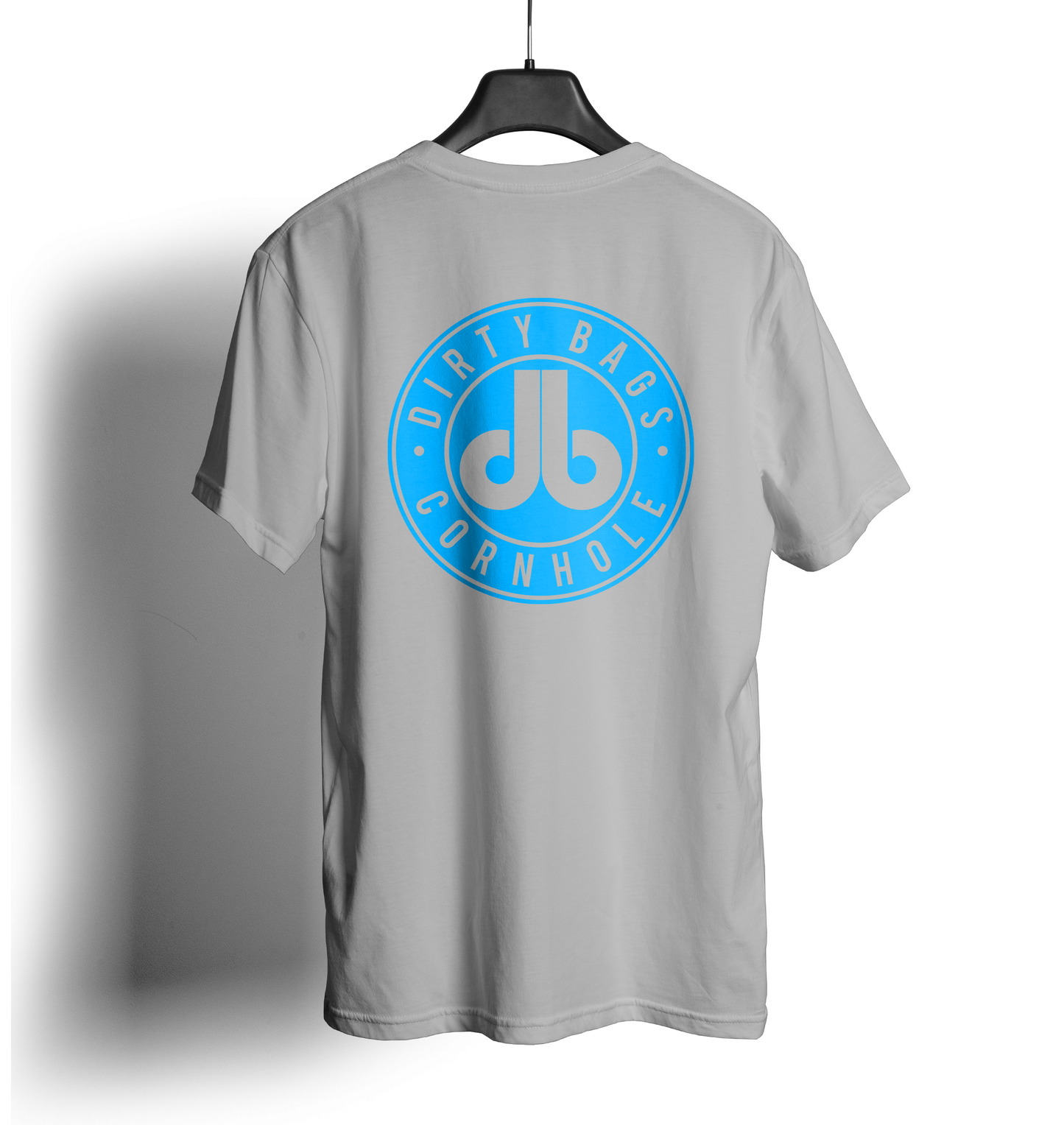 Dirty Bags Cornhole Shirt - Light Blue Logo