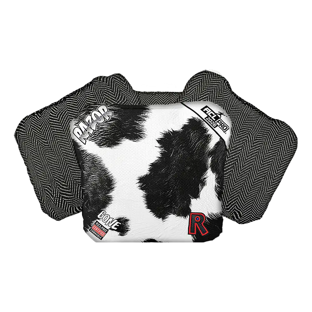 Bone | Cow Print | ACL PRO Razor Cornhole Bags