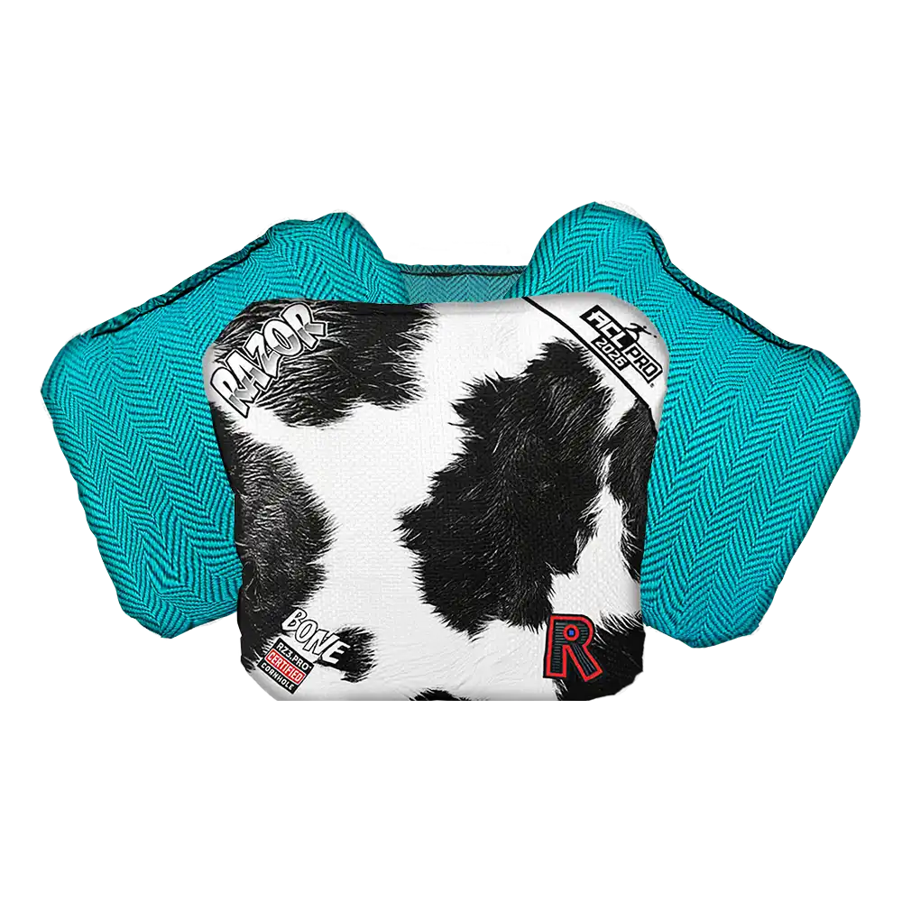 Bone | Cow Print | ACL PRO Razor Cornhole Bags