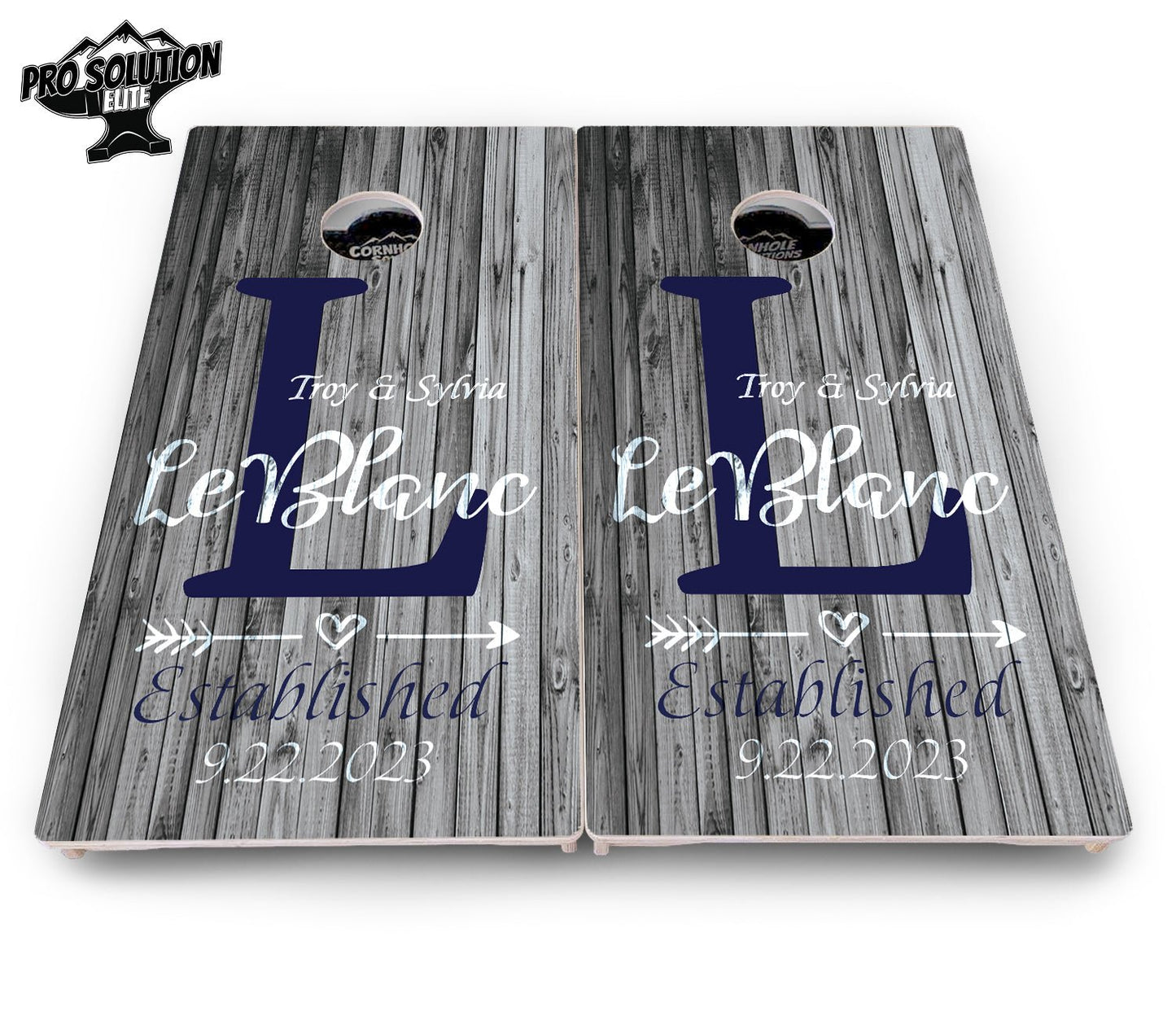Grey Slat Wood Cornhole Boards - Pro Solution Elite Series