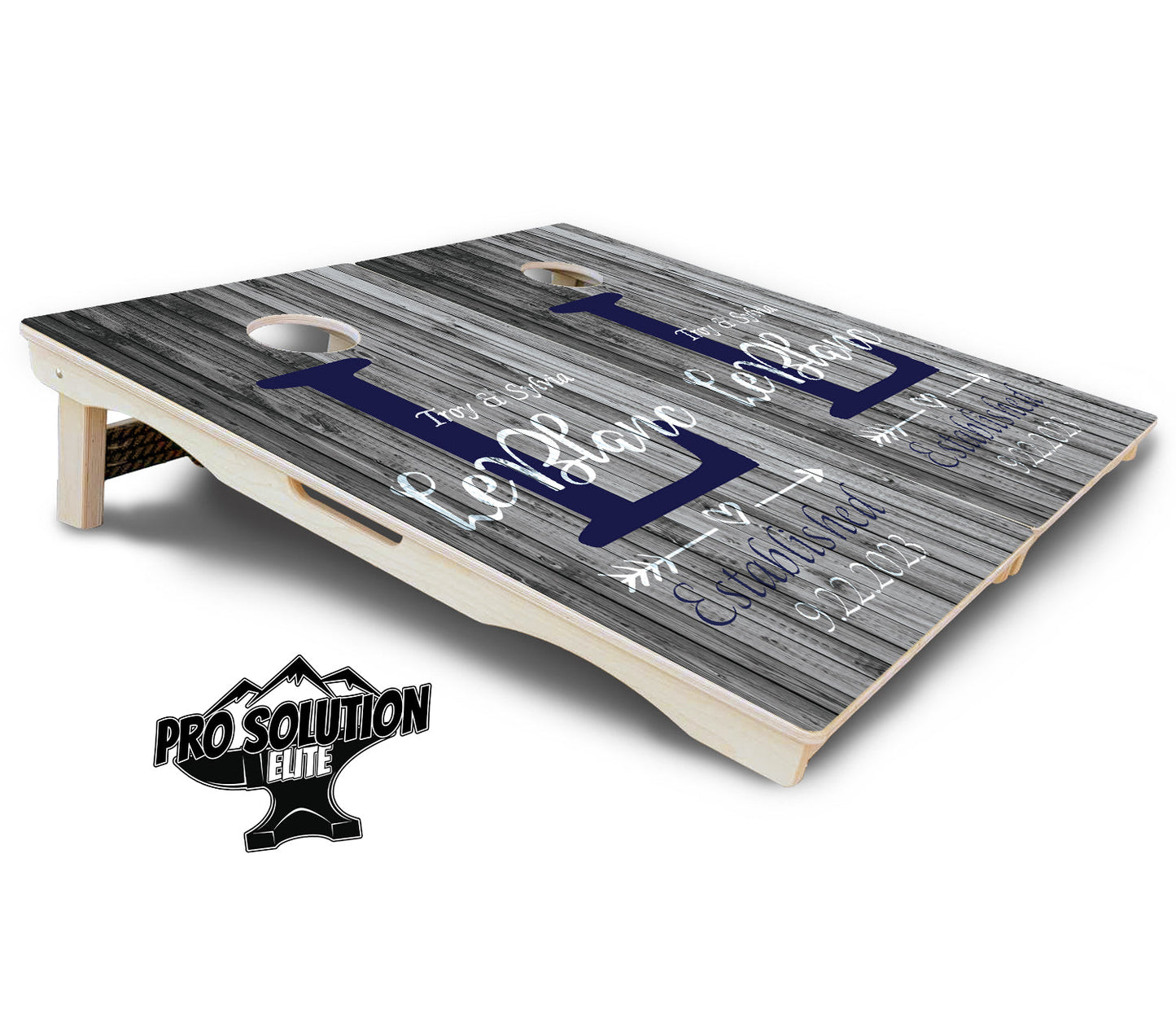 Grey Slat Wood Cornhole Boards - Pro Solution Elite Series