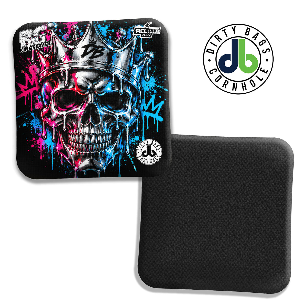 BG Cornhole Bags - Kingslayer - Chrome DB Skull