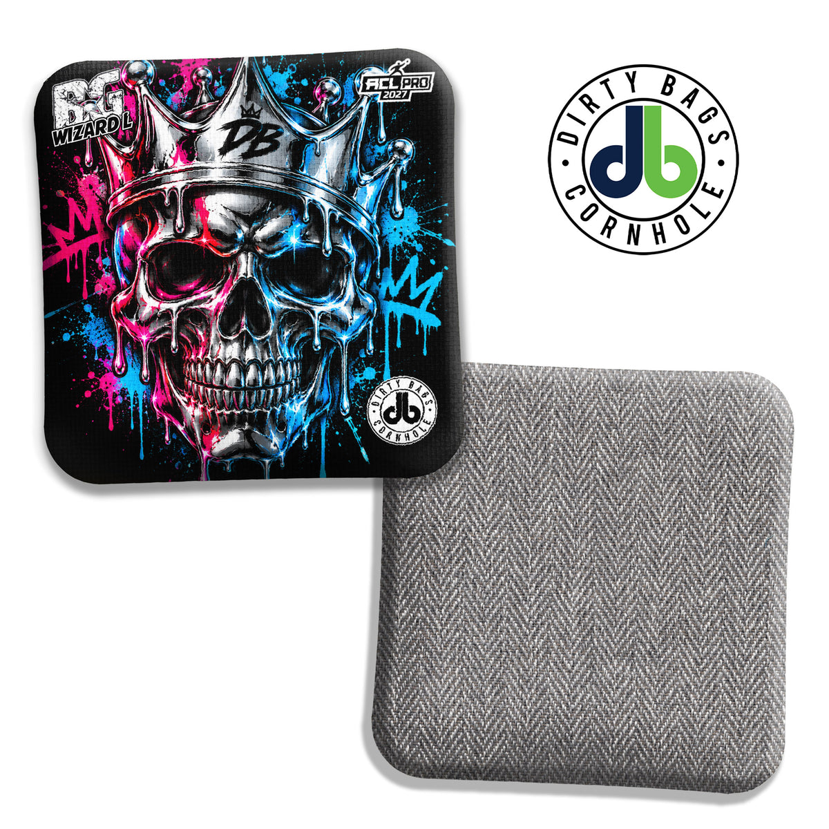 BG Chrome Skull cornhole bags