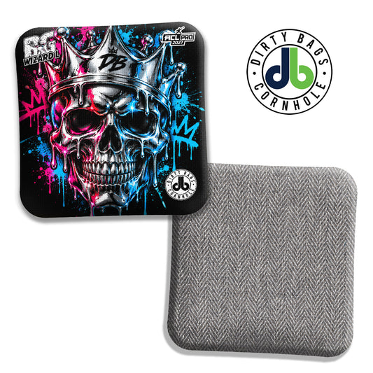 BG Chrome Skull cornhole bags
