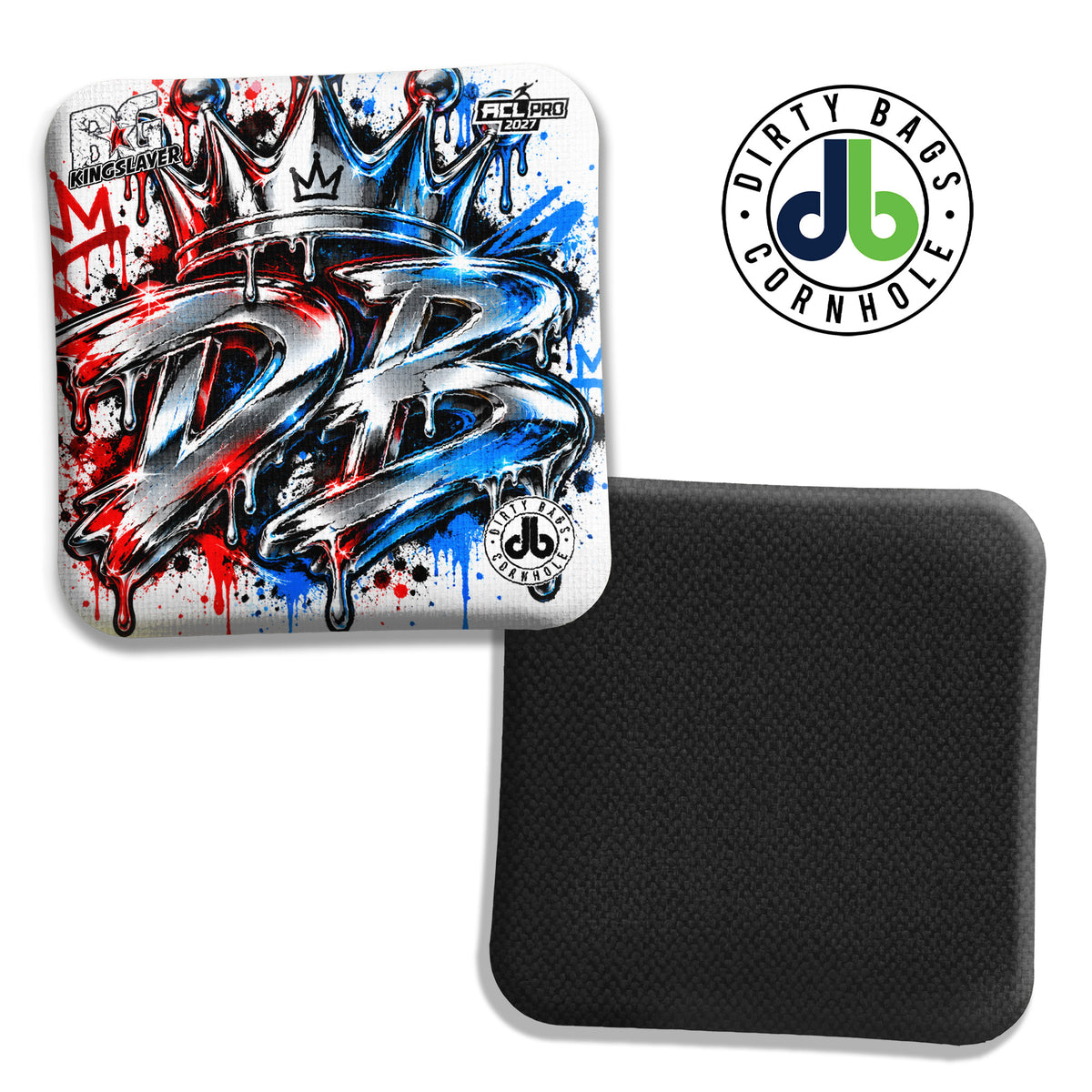 BG Cornhole Bags - Kingslayer - Red White and Blue Chrome DB