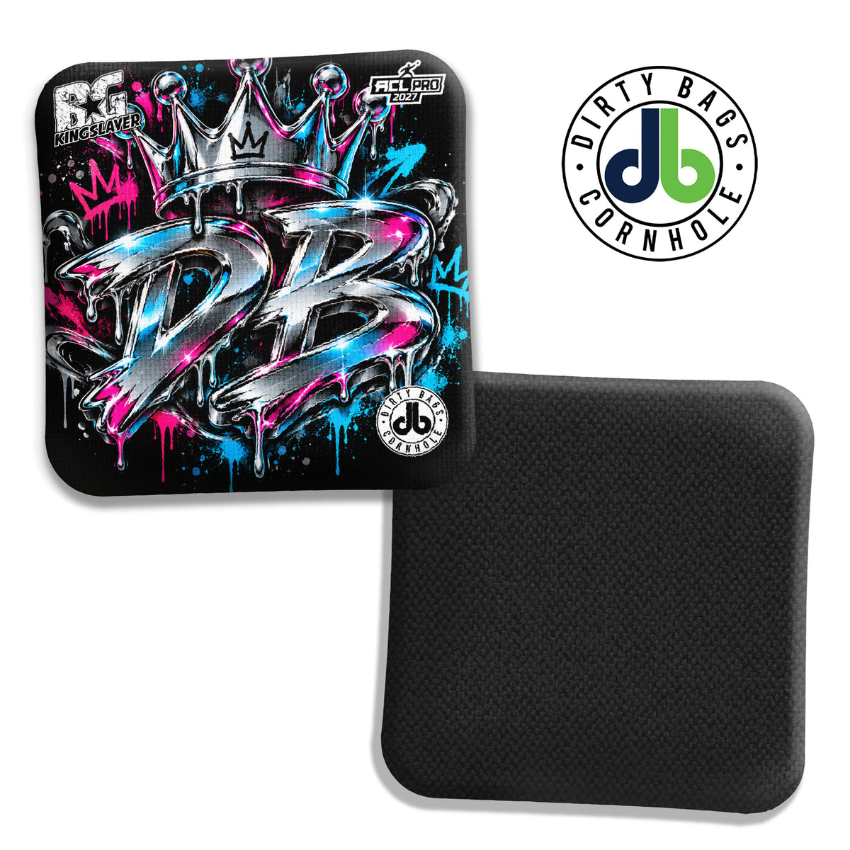 BG Cornhole Bags - Kingslayer - DB Chrome Crown
