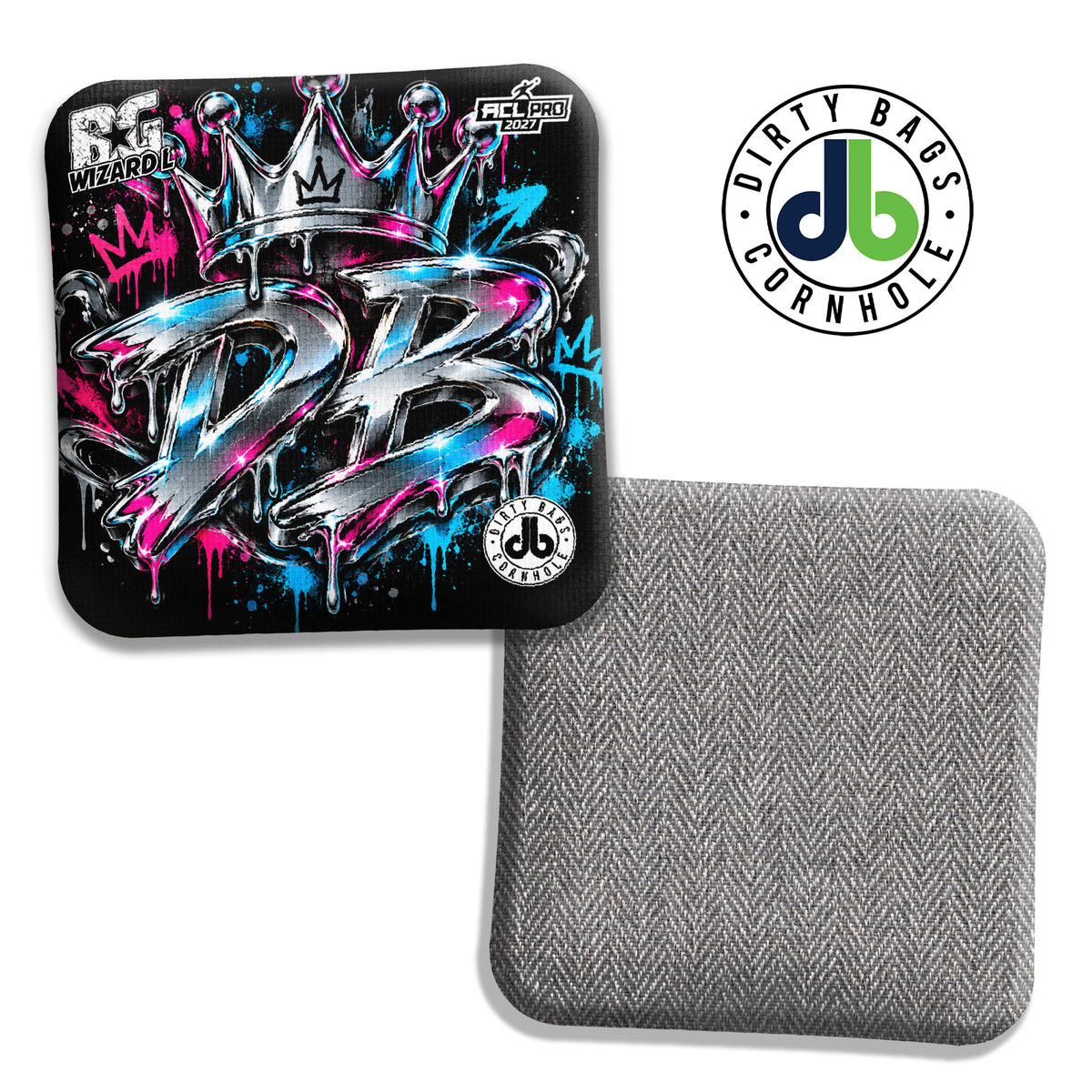 BG DB Chrome Skull cornhole bags