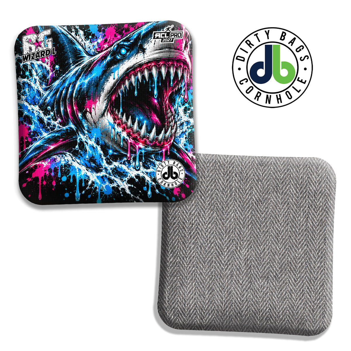BG Neon Shark Attack cornhole bags