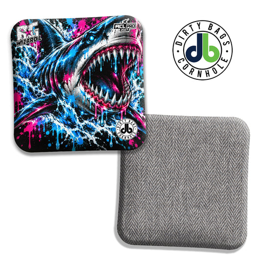 BG Neon Shark Attack cornhole bags
