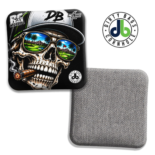 BG DB Skull Reflection cornhole bags