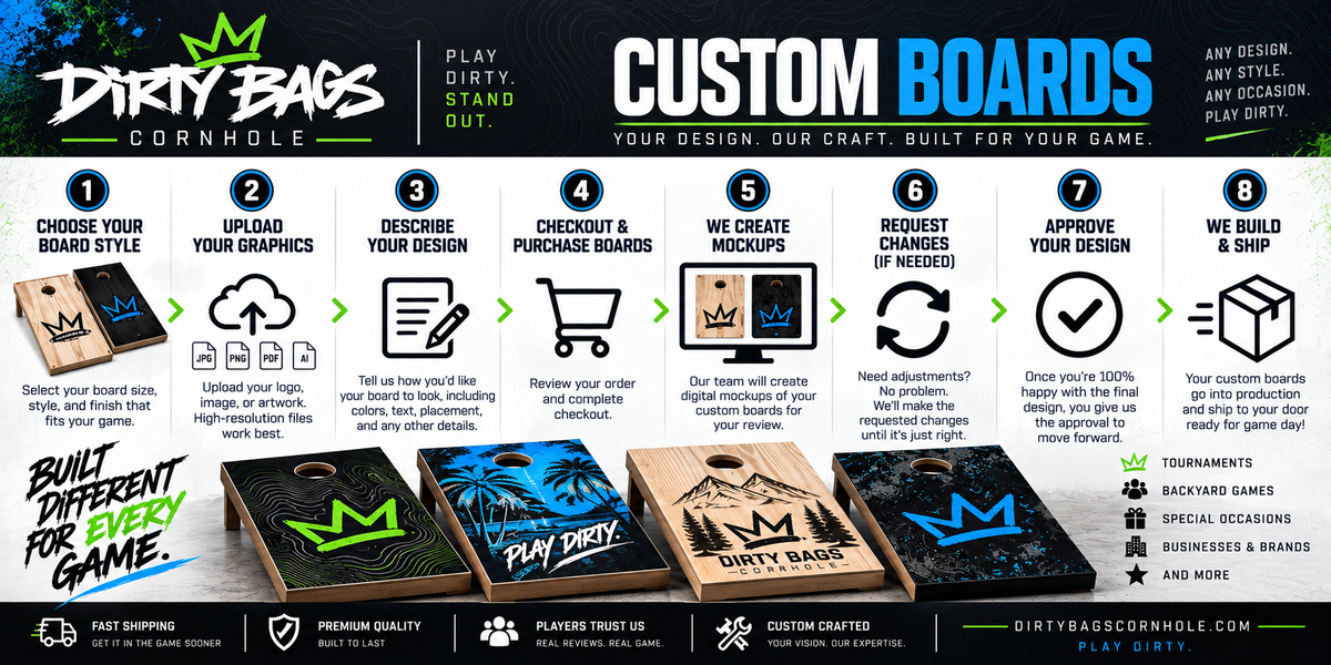 Custom Cornhole  Boards by Dirty Bags Cornhole
