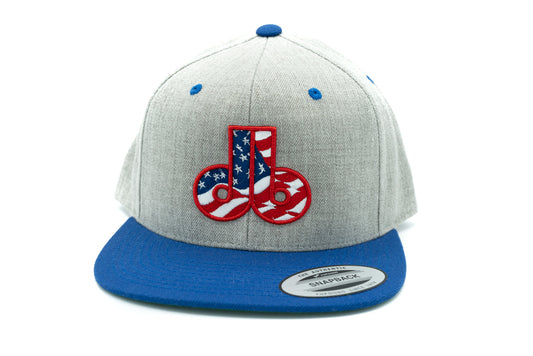 USA Cornhole Hat - Two Tone Blue and Heather Gray